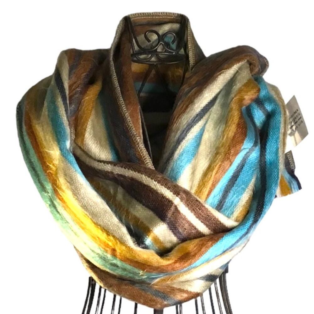 Shupaca Alpaca Brown Gray Blue Women’s Scarf NWT